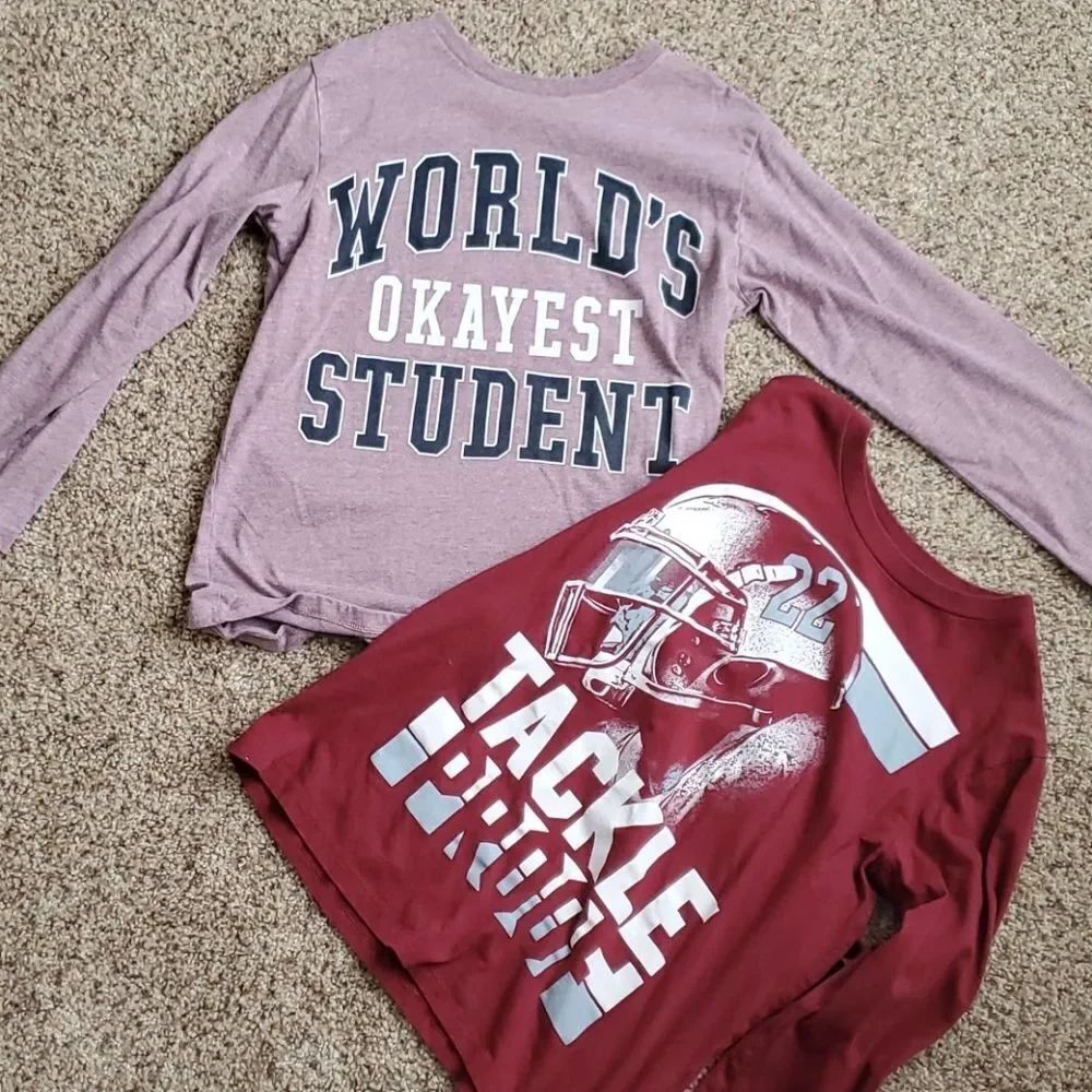 Children's Place long sleeve red tees medium 7/8